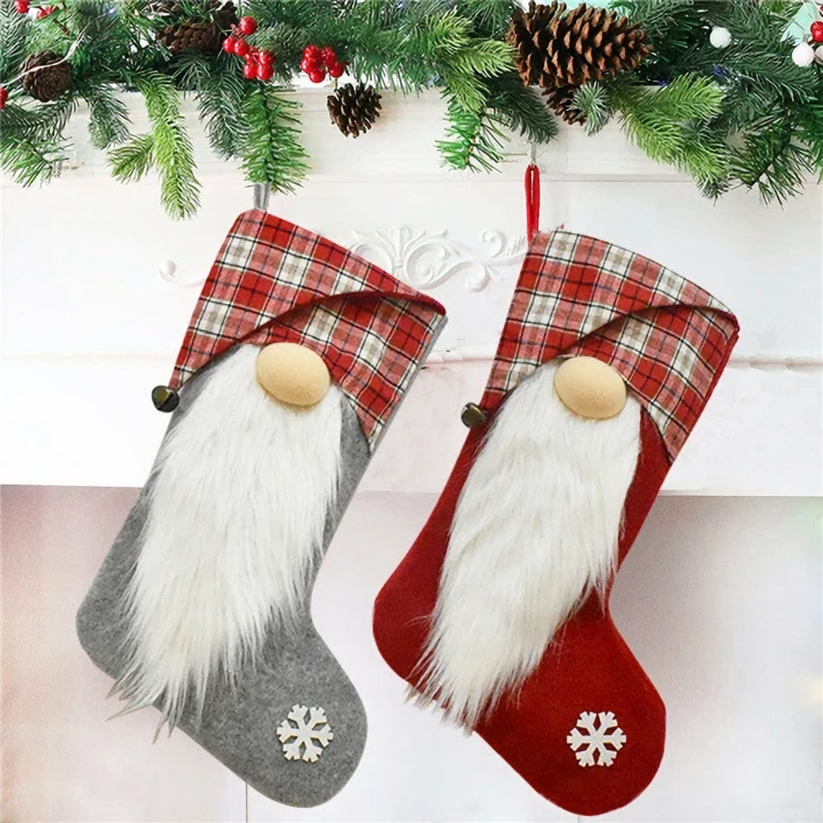 Gnome Plaid Christmas Stocking – The Merry Den