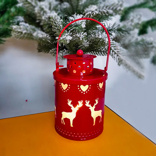 Flickering LED Christmas Lantern in wrought iron – The Merry Den