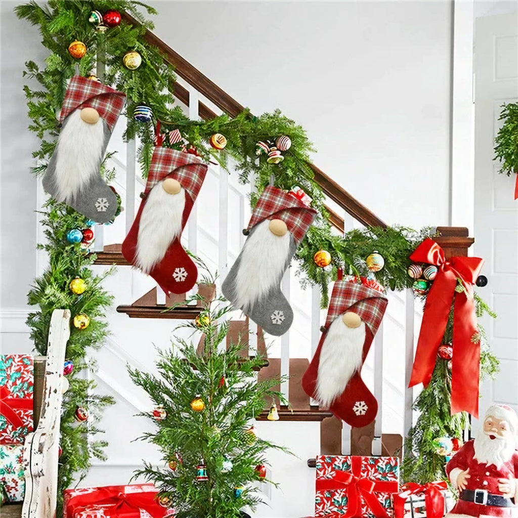 Gnome Plaid Christmas Stocking – The Merry Den