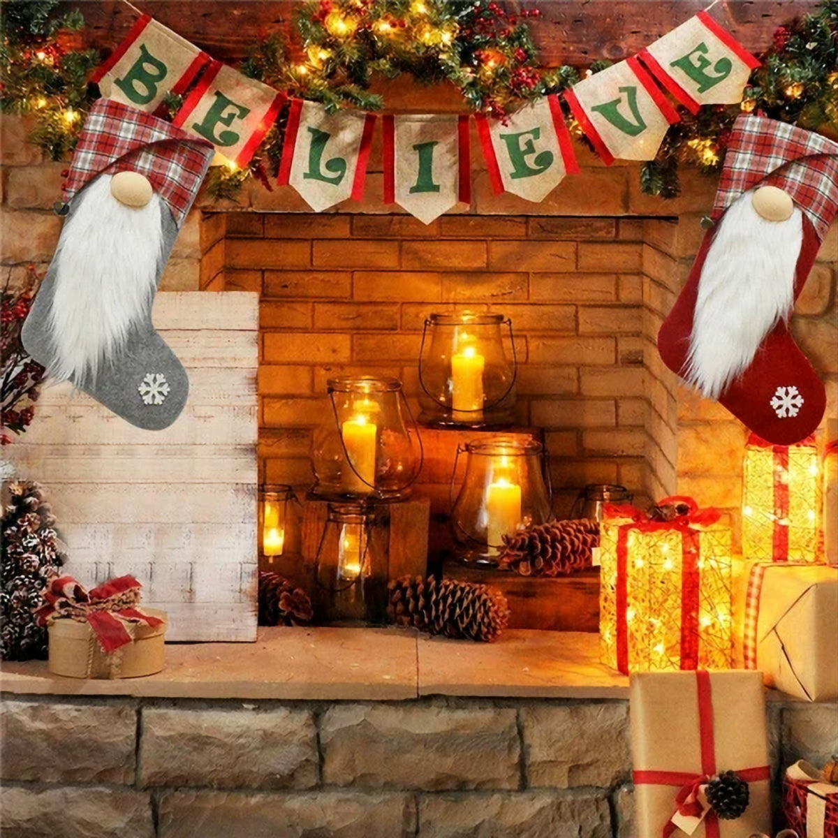 Gnome Plaid Christmas Stocking – The Merry Den